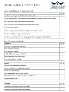 Final Walk-Through Checklist